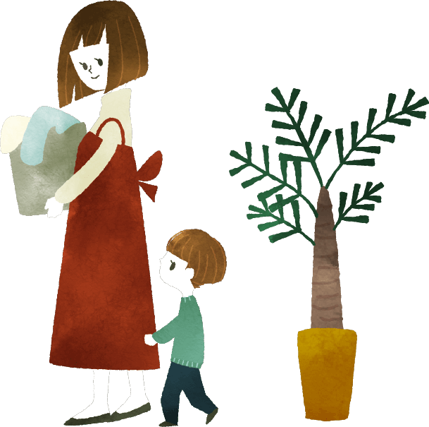お母さんと子供のイラスト